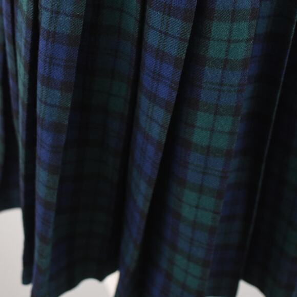 Vintage Pendleton Blue Tartan Plaid Wool Skirt, Women's Petite Small 26" Waist - Picture 5 of 10